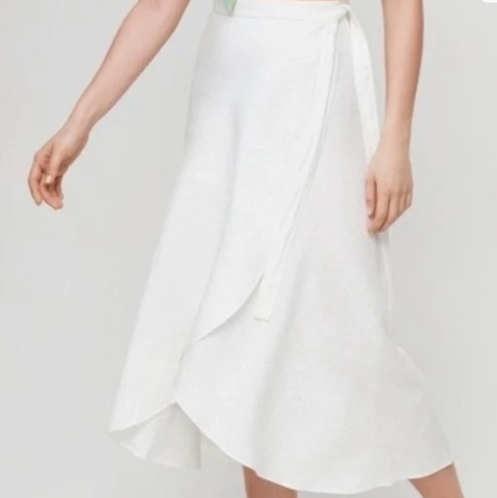 Wilfred White Wrap-Style Midi Skirt